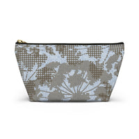 Floral Plaid Accessory Pouch w T-bottom in Aqua
